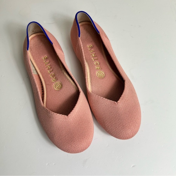 Rothy’s The Flat Shoes Womens 7.5 Coral Pink Slip On Retired Washable Ballerina - Picture 14 of 15